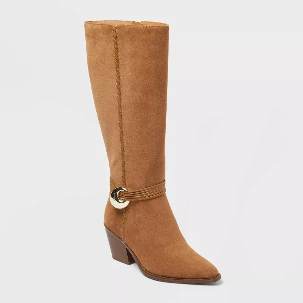 Women's Rio Whip Stitch Tall Boots Universal Thread Tan Size 10 New With Tags‎